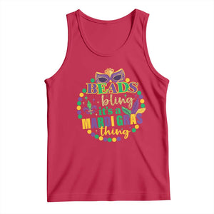 Beads And Bling It's A Mardi Gras Thing Tank Top TS09 Red Print Your Wear