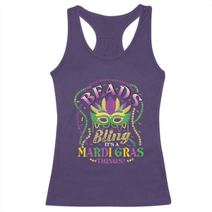 Beads And Bling It's A Mardi Gras Thing New Orleans Racerback Tank Top TS09 Purple Print Your Wear