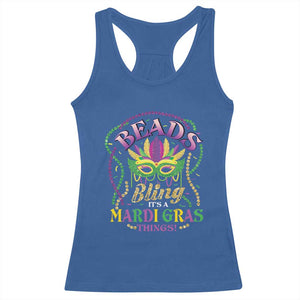 Beads And Bling It's A Mardi Gras Thing New Orleans Racerback Tank Top TS09 Royal Blue Print Your Wear