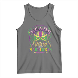 Beads And Bling It's A Mardi Gras Thing New Orleans Tank Top TS09 Black Heather Print Your Wear