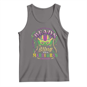 Beads And Bling It's A Mardi Gras Thing New Orleans Tank Top TS09 Deep Heather Print Your Wear