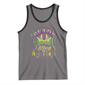 Beads And Bling It's A Mardi Gras Thing New Orleans Tank Top TS09 Deep Heather Black Print Your Wear