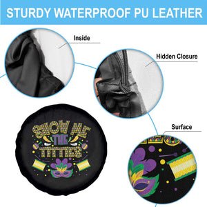 Mardi Gras Spare Tire Cover Show Me The Titties Funny Party TS09 Print Your Wear