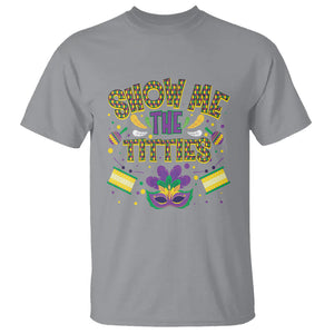 Mardi Gras T Shirt Show Me The Titties Funny Party TS09 Sport Gray Printyourwear