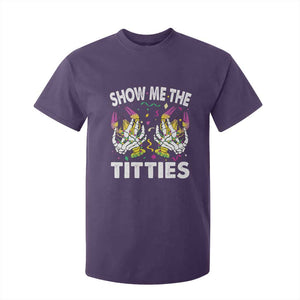 Mardi Gras T Shirt For Kid Show Me The Titties Funny Skeleton Crawfish TS09 Purple Print Your Wear