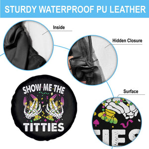 Mardi Gras Spare Tire Cover Show Me The Titties Funny Skeleton Crawfish TS09 Print Your Wear