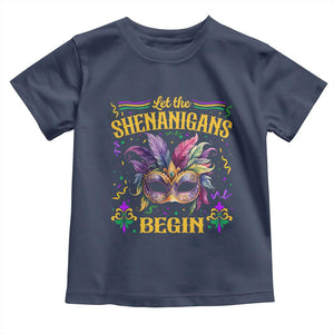 Mardi Gras Toddler T Shirt Let The Shenanigans Begin TS09 Navy Print Your Wear
