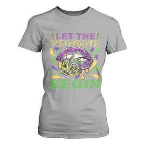 Mardi Gras T Shirt For Women Let The Shenanigans Begin Leopard Lips TS09 Sport Gray Print Your Wear
