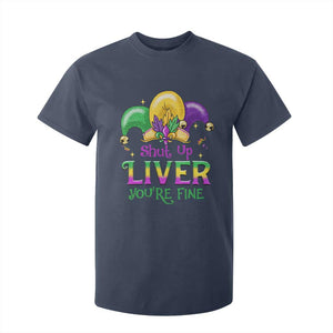 Funny Mardi Gras T Shirt For Kid Shut Up Liver You're Fine TS09 Navy Print Your Wear