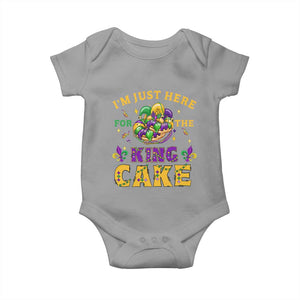 Funny Mardi Gras Baby Onesie I'm Just Here For The King Cake TS09 Sport Gray Print Your Wear