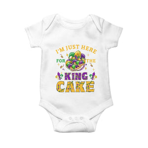 Funny Mardi Gras Baby Onesie I'm Just Here For The King Cake TS09 White Print Your Wear
