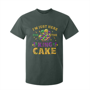 Funny Mardi Gras T Shirt For Kid I'm Just Here For The King Cake TS09 Dark Forest Green Print Your Wear