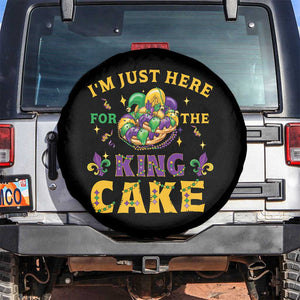 Funny Mardi Gras Spare Tire Cover I'm Just Here For The King Cake TS09 No hole Black Print Your Wear