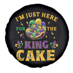 Funny Mardi Gras Spare Tire Cover I'm Just Here For The King Cake TS09 Print Your Wear