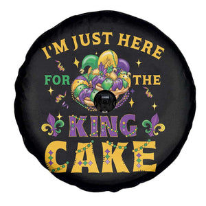 Funny Mardi Gras Spare Tire Cover I'm Just Here For The King Cake TS09 Print Your Wear
