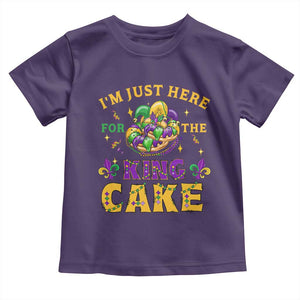 Funny Mardi Gras Toddler T Shirt I'm Just Here For The King Cake TS09 Purple Print Your Wear