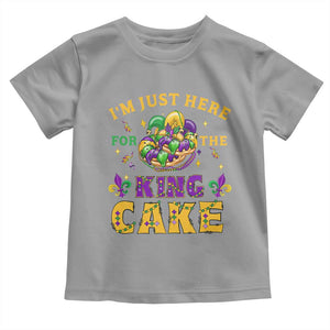 Funny Mardi Gras Toddler T Shirt I'm Just Here For The King Cake TS09 Sport Gray Print Your Wear