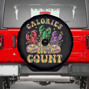 Funny Mardi Gras Spare Tire Cover King Cake Calories Dont Count TS09 Black Print Your Wear