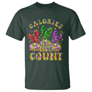 Funny Mardi Gras T Shirt King Cake Calories Dont Count TS09 Dark Forest Green Printyourwear