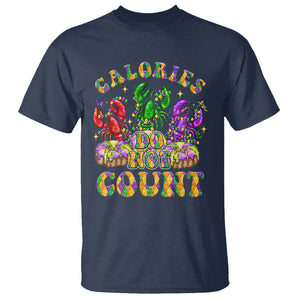 Funny Mardi Gras T Shirt King Cake Calories Dont Count TS09 Navy Printyourwear