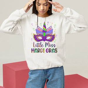 Mardi Gras Sweatshirt Little Miss Unicorn Cute Girl Women TS09 White Printyourwear