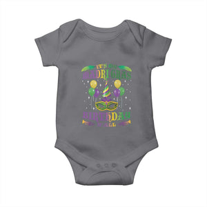 Funny It's My Mardi Gras Birthday Y'all Baby Onesie TS09 Charcoal Print Your Wear