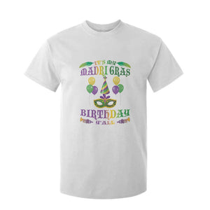 Funny It's My Mardi Gras Birthday Y'all T Shirt For Kid TS09 White Print Your Wear