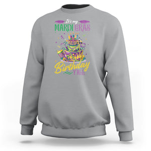 Funny It's My Mardi Gras Birthday Y'all Sweatshirt TS09 Sport Gray Printyourwear