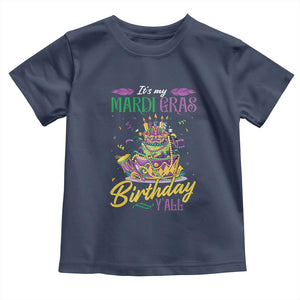 It's My Mardi Gras Birthday Y'all Funny Toddler T Shirt TS09 Navy Print Your Wear