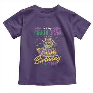It's My Mardi Gras Birthday Y'all Funny Toddler T Shirt TS09 Purple Print Your Wear