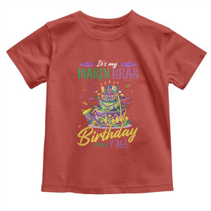 It's My Mardi Gras Birthday Y'all Funny Toddler T Shirt TS09 Red Print Your Wear