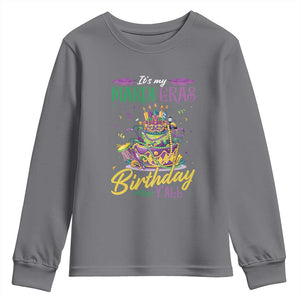 It's My Mardi Gras Birthday Y'all Funny Youth Sweatshirt TS09 Charcoal Print Your Wear