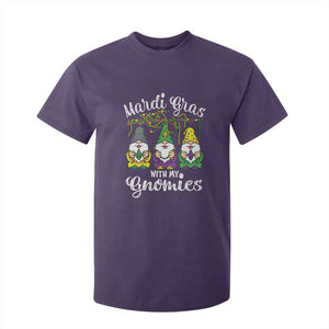 Mardi Gras With My Gnomies Funny Gnomes Squad T Shirt For Kid TS09 Purple Print Your Wear