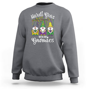 Mardi Gras With My Gnomies Funny Gnomes Squad Sweatshirt TS09 Charcoal Printyourwear
