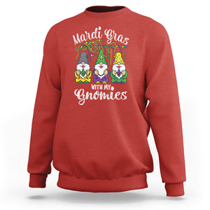 Mardi Gras With My Gnomies Funny Gnomes Squad Sweatshirt TS09 Red Printyourwear