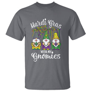 Mardi Gras With My Gnomies Funny Gnomes Squad T Shirt TS09 Charcoal Printyourwear