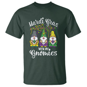 Mardi Gras With My Gnomies Funny Gnomes Squad T Shirt TS09 Dark Forest Green Printyourwear