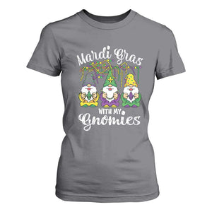 Mardi Gras With My Gnomies Funny Gnomes Squad T Shirt For Women TS09 Charcoal Print Your Wear