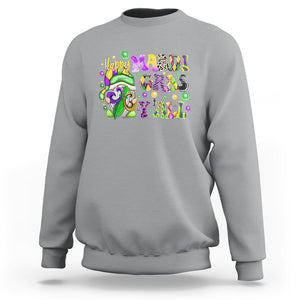 Happy Mardi Gras Y'all Cute Gnome Fat Tuesday Sweatshirt TS09 Sport Gray Printyourwear