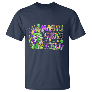 Happy Mardi Gras Y'all Cute Gnome Fat Tuesday T Shirt TS09 Navy Printyourwear