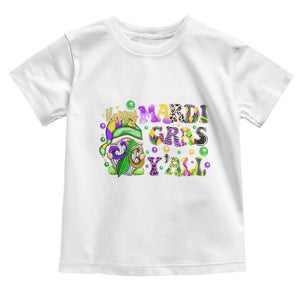 Happy Mardi Gras Y'all Cute Gnome Fat Tuesday Toddler T Shirt TS09 White Print Your Wear
