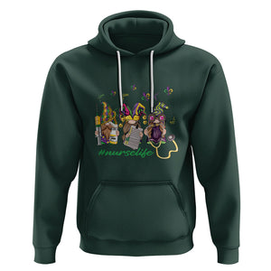 Mardi Gras Hoodie Jester Gnomes Nurse RN ICU NICU ER Scrub TS09 Dark Forest Green Printyourwear