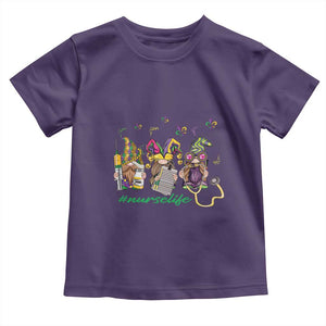 Mardi Gras Toddler T Shirt Jester Gnomes Nurse RN ICU NICU ER Scrub TS09 Purple Print Your Wear