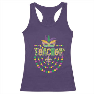 Mardi Gras Teacher Fat Tuesday New Orleans Racerback Tank Top TS09 Purple Print Your Wear