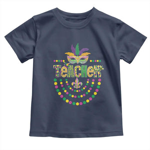 Mardi Gras Teacher Fat Tuesday New Orleans Toddler T Shirt TS09 Navy Print Your Wear
