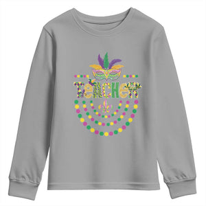 Mardi Gras Teacher Fat Tuesday New Orleans Youth Sweatshirt TS09 Sport Gray Print Your Wear