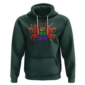 Mardi Gras Hoodie Lets Get Cray Cray Dabbing Crawfish TS09 Dark Forest Green Printyourwear