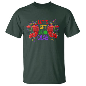 Mardi Gras T Shirt Lets Get Cray Cray Dabbing Crawfish TS09 Dark Forest Green Printyourwear