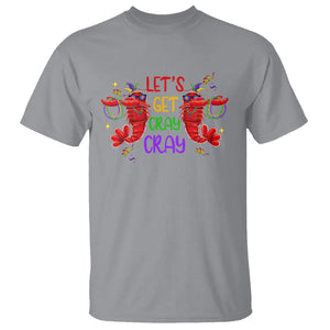 Mardi Gras T Shirt Lets Get Cray Cray Dabbing Crawfish TS09 Sport Gray Printyourwear