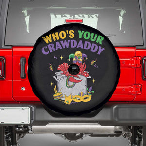 Mardi Gras Spare Tire Cover Who's Your Crawdaddy Funny Crawfish Jester Beads TS09 Black Print Your Wear